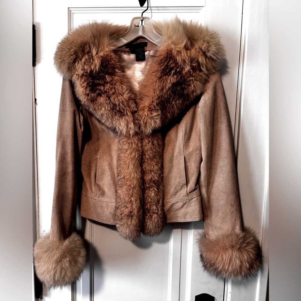 Real leather and fur jacket